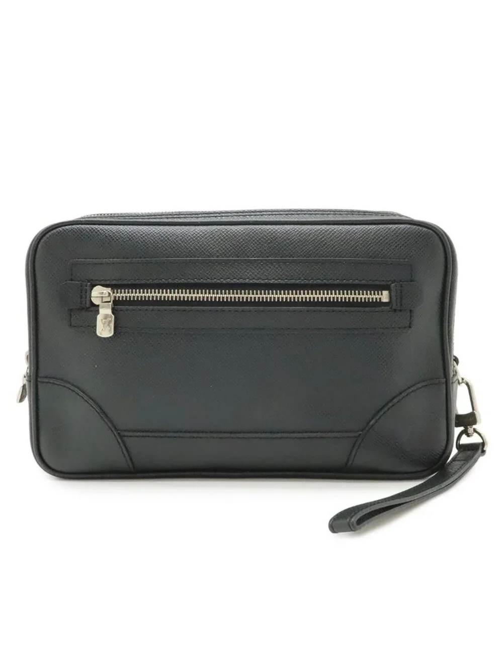 Louis Vuitton Taiga Pavel Clutch Leather Ardoise Black Silver